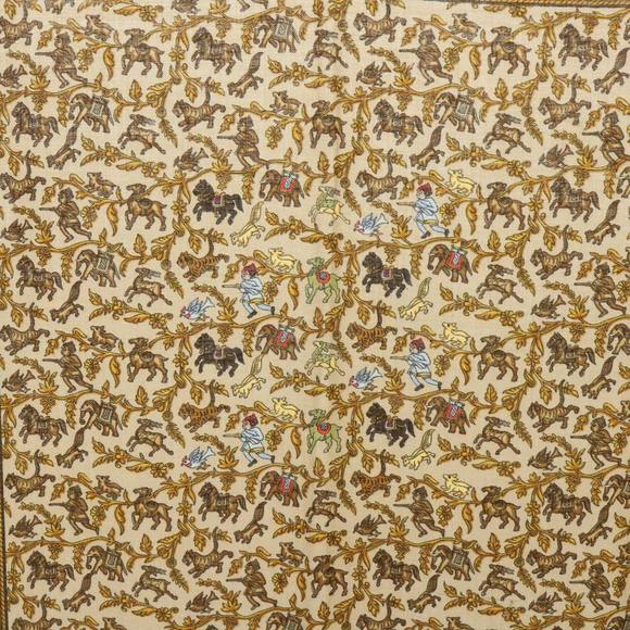 HERMES Carre 90 CHASSE EN INDE Scarf Silk Cashmere Brown Auth am4909 - Picture 4 of 15